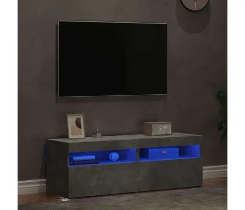 Tv Galdiņi Ar Led Lampiņām, 2 Gab., 60X35X40 Cm, Betona Pelēki Vidaxl