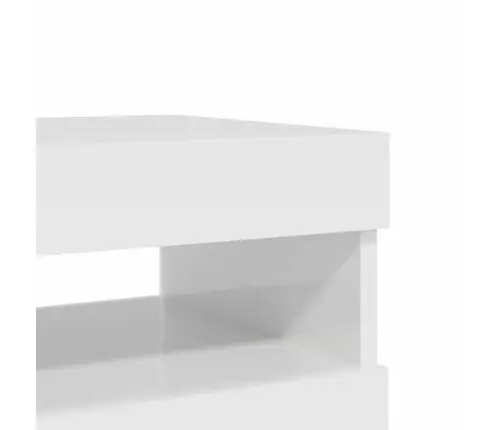 Tv Galdiņi Ar Led Lampiņām, 2 Gab., 60X35X40 Cm, Spīdīgi Balti Vidaxl