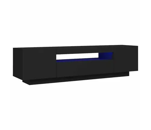 Tv Skapītis Ar Led Apgaismojumu, 160X35X40 Cm, Melns Vidaxl
