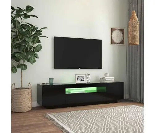 Tv Skapītis Ar Led Apgaismojumu, 160X35X40 Cm, Melns Vidaxl