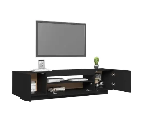 Tv Skapītis Ar Led Apgaismojumu, 160X35X40 Cm, Melns Vidaxl