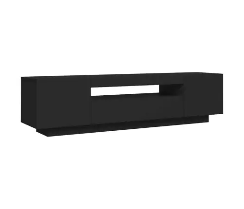 Tv Skapītis Ar Led Apgaismojumu, 160X35X40 Cm, Melns Vidaxl