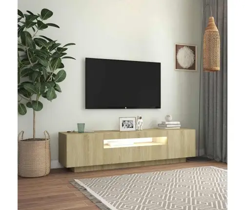 Tv Skapītis Ar Led Lampiņām, 160X35X40 Cm, Ozolkoka Krāsa Vidaxl