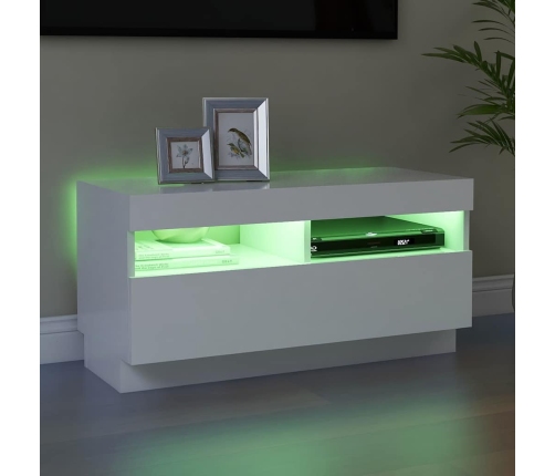 Tv Skapītis Ar Led Lampiņām, 80X35X40 Cm, Balts Vidaxl