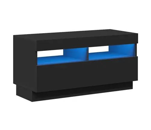 Televizoriaus Spintelė Su Led Apšvietimu, Juoda, 80X35X40Cm