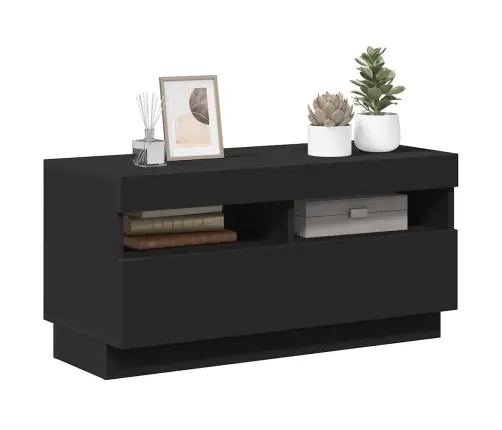 Televizoriaus Spintelė Su Led Apšvietimu, Juoda, 80X35X40Cm