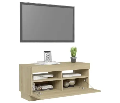 Tv Skapītis Ar Led Lampiņām, 80X35X40 Cm, Ozolkoka Krāsā Vidaxl Tv Skapītis Ar Led Lampiņām, 80X35X40 Cm, Ozolkoka Krāsā Vidaxl