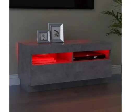 Tv Skapītis Ar Led Lampiņām, 80X35X40 Cm, Betona Pelēks Vidaxl