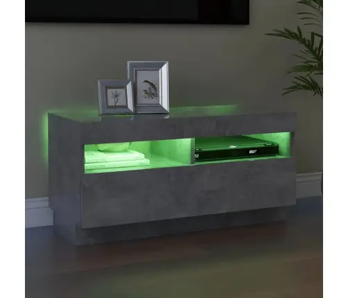 Tv Skapītis Ar Led Lampiņām, 80X35X40 Cm, Betona Pelēks Vidaxl