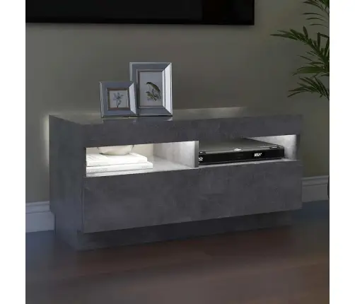 Tv Skapītis Ar Led Lampiņām, 80X35X40 Cm, Betona Pelēks Vidaxl