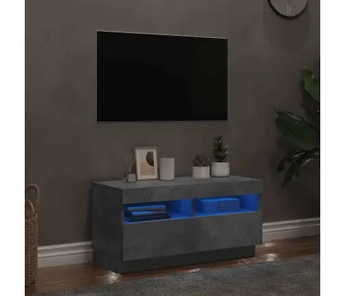 Tv Skapītis Ar Led Lampiņām, 80X35X40 Cm, Betona Pelēks Vidaxl