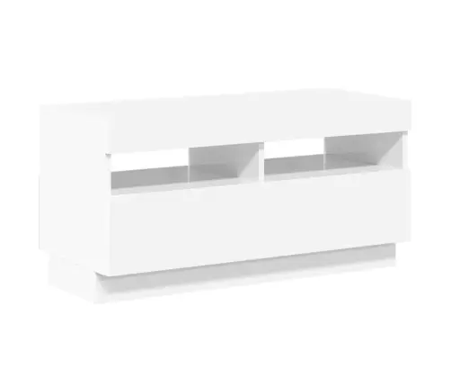 Tv Skapītis Ar Led Lampiņām, Spīdīgi Balts, 80X35X40 Cm Vidaxl