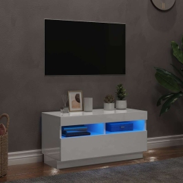 Tv Skapītis Ar Led Lampiņām, Spīdīgi Balts, 80X35X40 Cm Vidaxl