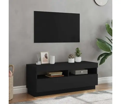 Tv Galdiņš Ar Led Lampiņām, Melns, 100X35X40 Cm Vidaxl