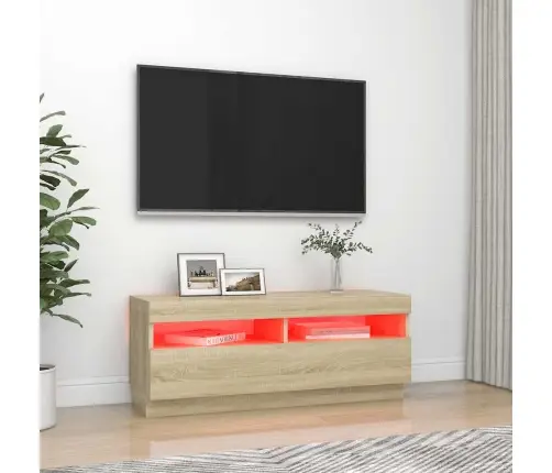 Televizoriaus Spintelė Su Led Apšvietimu, Ąžuolo, 100X35X40Cm Televizoriaus Spintelė Su Led Apšvietimu, Ąžuolo, 100X35X40Cm