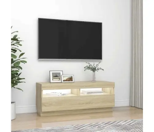Televizoriaus Spintelė Su Led Apšvietimu, Ąžuolo, 100X35X40Cm Televizoriaus Spintelė Su Led Apšvietimu, Ąžuolo, 100X35X40Cm