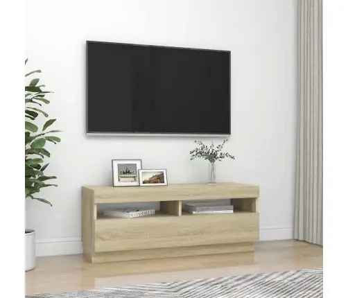 Televizoriaus Spintelė Su Led Apšvietimu, Ąžuolo, 100X35X40Cm Televizoriaus Spintelė Su Led Apšvietimu, Ąžuolo, 100X35X40Cm