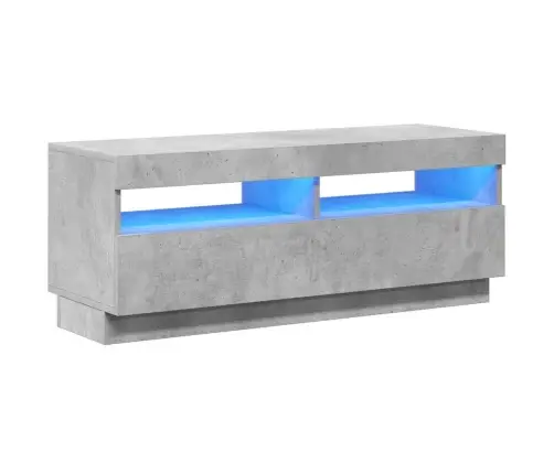 Tv Galdiņš Ar Led Lampiņām, 100X35X40 Cm, Betona Pelēks Vidaxl