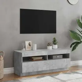 Tv Galdiņš Ar Led Lampiņām, 100X35X40 Cm, Betona Pelēks Vidaxl