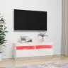 Tv Spintelė Su Led Apšvietimu, Balta, 100X35X40cm Blizgi