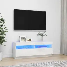 Tv Spintelė Su Led Apšvietimu, Balta, 100X35X40cm Blizgi