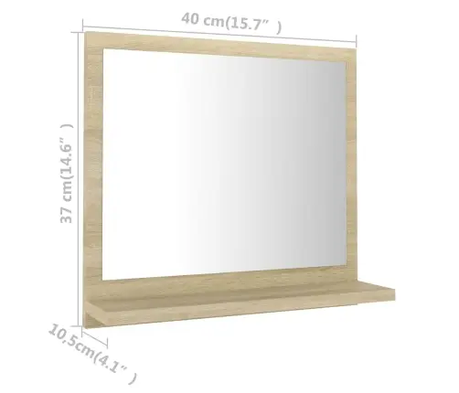 Vonios Kambario Veidrodis, Ąžuolo, 40X10,5X37cm Mediena