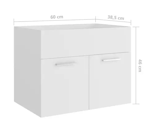 Izlietnes Skapītis, Balts, 60X38,5X46 Cm, Inženierijas Koks Vidaxl Izlietnes Skapītis, Balts, 60X38,5X46 Cm, Inženierijas Koks Vidaxl