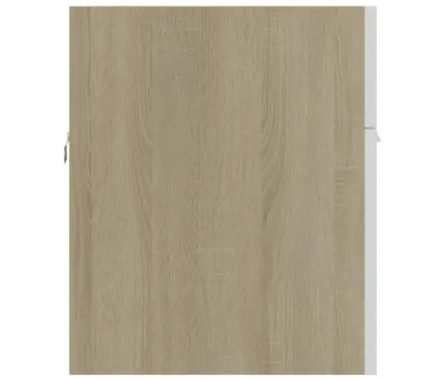 Izlietnes Skapītis, Balta Un Ozolkoka Krāsa, 90X38,5X46 Cm Vidaxl