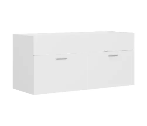 Izlietnes Skapītis, Balts, 100X38,5X46 Cm, Inženierijas Koks Vidaxl