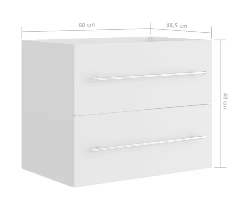 Valamukapp, Valge, 60X38,5X48 cm Tehispuit