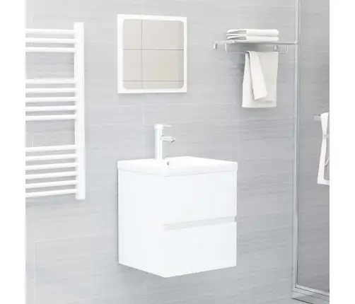 Izlietnes Skapītis, Balts, 41X38,5X45 Cm, Inženierijas Koks Vidaxl