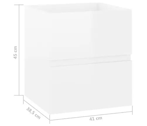 Izlietnes Skapītis Spīdīgi Balts 41X38,5X45Cm Inženierijas Koks Vidaxl