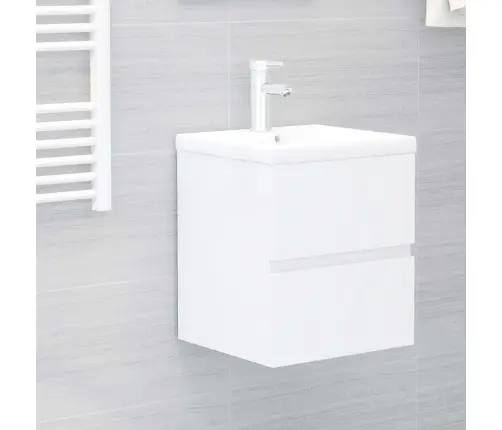 Izlietnes Skapītis Spīdīgi Balts 41X38,5X45Cm Inženierijas Koks Vidaxl