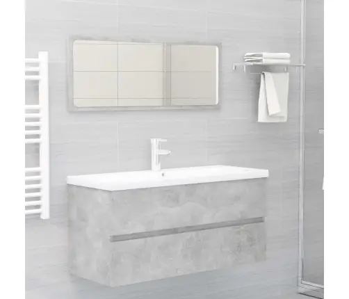 Izlietnes Skapītis Betonpelēks 100X38,5X45 Cm Inženierijas Koks Vidaxl