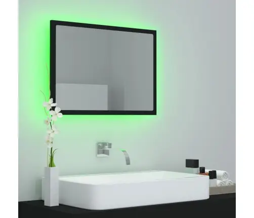 Vannasistabas Spogulis, Led, Melns, 60X8,5X37 Cm, Akrils Vidaxl