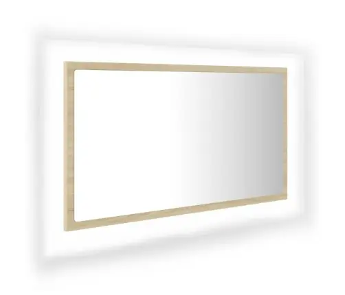 Vannasistabas Spogulis, Led, Ozolkoka Krāsā, 80X8,5X37, Akrils Vidaxl