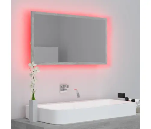 Led Vannitoa Peeglikapp, Betoonhall, 80X8,5X37 cm Akrüül