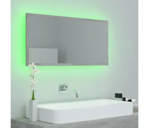 Vannasistabas Spogulis, Led, Pelēks, 90X8,5X37 Cm, Akrils Vidaxl