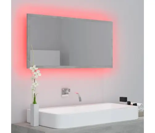 Vannasistabas Spogulis, Led, Pelēks, 90X8,5X37 Cm, Akrils Vidaxl
