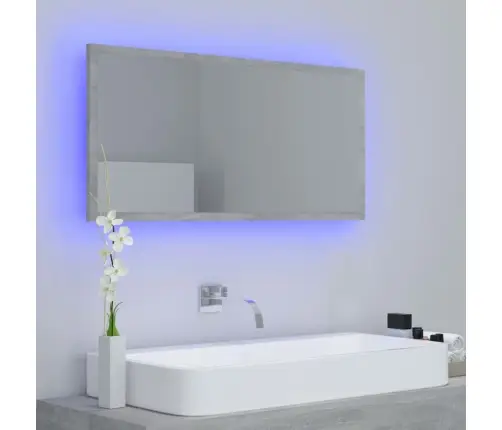 Vannasistabas Spogulis, Led, Pelēks, 90X8,5X37 Cm, Akrils Vidaxl