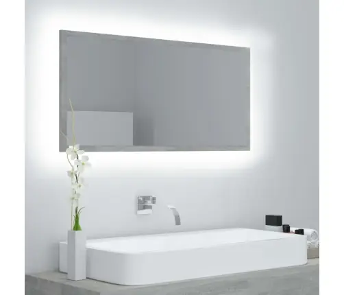 Vannasistabas Spogulis, Led, Pelēks, 90X8,5X37 Cm, Akrils Vidaxl