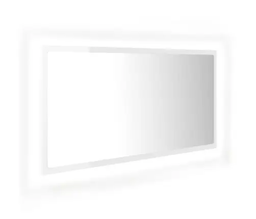 Vannasistabas Spogulis, Led, Spīdīgi Balts, 90X8,5X37Cm, Akrils Vidaxl