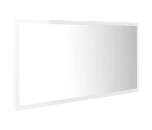 Vannasistabas Spogulis, Led, Spīdīgi Balts, 90X8,5X37Cm, Akrils Vidaxl