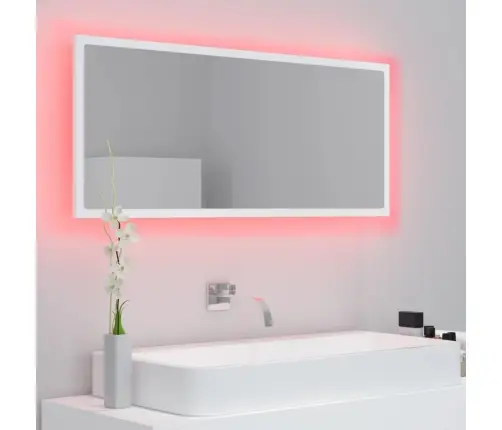 Led Vannitoa Peeglikapp, Valge, 100X8,5X37 cm Akrüül
