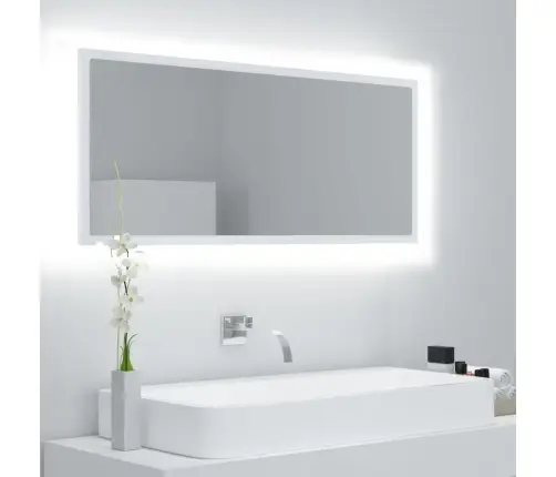 Led Vannitoa Peeglikapp, Valge, 100X8,5X37 cm Akrüül