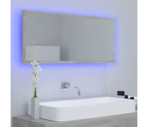 Vannasistabas Spogulis, Led, Pelēks, 100X8,5X37 Cm, Akrils Vidaxl