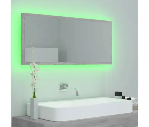 Vannasistabas Spogulis, Led, Pelēks, 100X8,5X37 Cm, Akrils Vidaxl