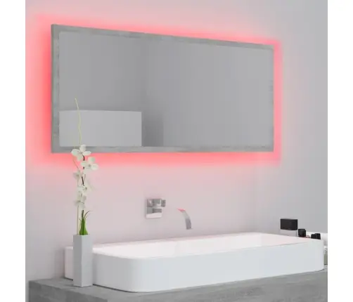 Vannasistabas Spogulis, Led, Pelēks, 100X8,5X37 Cm, Akrils Vidaxl