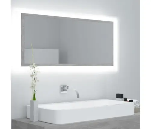 Vannasistabas Spogulis, Led, Pelēks, 100X8,5X37 Cm, Akrils Vidaxl