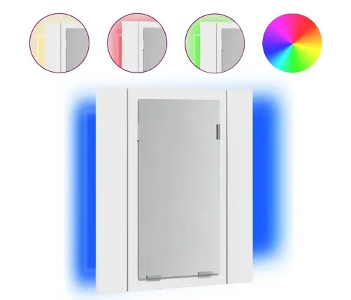 Vannasistabas Spoguļskapītis Ar Led, Balts, 40X12X45 Cm, Akrils Vidaxl